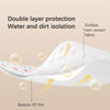 Diagram showing double layer protection of a toilet seat cover, illustrating water and dirt isolation between a non-woven fab