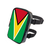 A black adjustable PU waist pouch featuring the flag of South Africa design in red, green, and yellow.