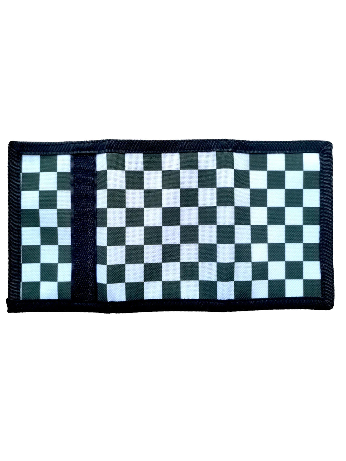 Fold Over Checkered Print Wallet
