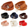 Collection de bretelles de sac à main en cuir réglables dans différentes couleurs : marron, noir, bleu marine, beige et rouge