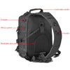 Black multi-compartment crossbody and chest bag with a comfortable handle and MOLLE system