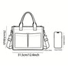 Diagramme montrant les dimensions d'un sac cabas en velours côtelé rose à pois, incluant sa hauteur et sa largeur.