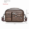 Brown men's PU leather crossbody shoulder bag with a top handle and flap closure