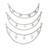 Silver multi-layer chain strap with various pendants for bags