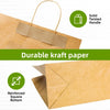 A brown kraft paper gift bag with a solid twisted handle and a reinforced square bottom.