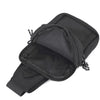 Schwarze Herren-Casual-Crossbody-Messenger-Tasche mit Reißverschluss und Riemen.