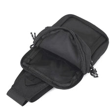 Black men's casual crossbody messenger bag with a zippered compartment and strap.