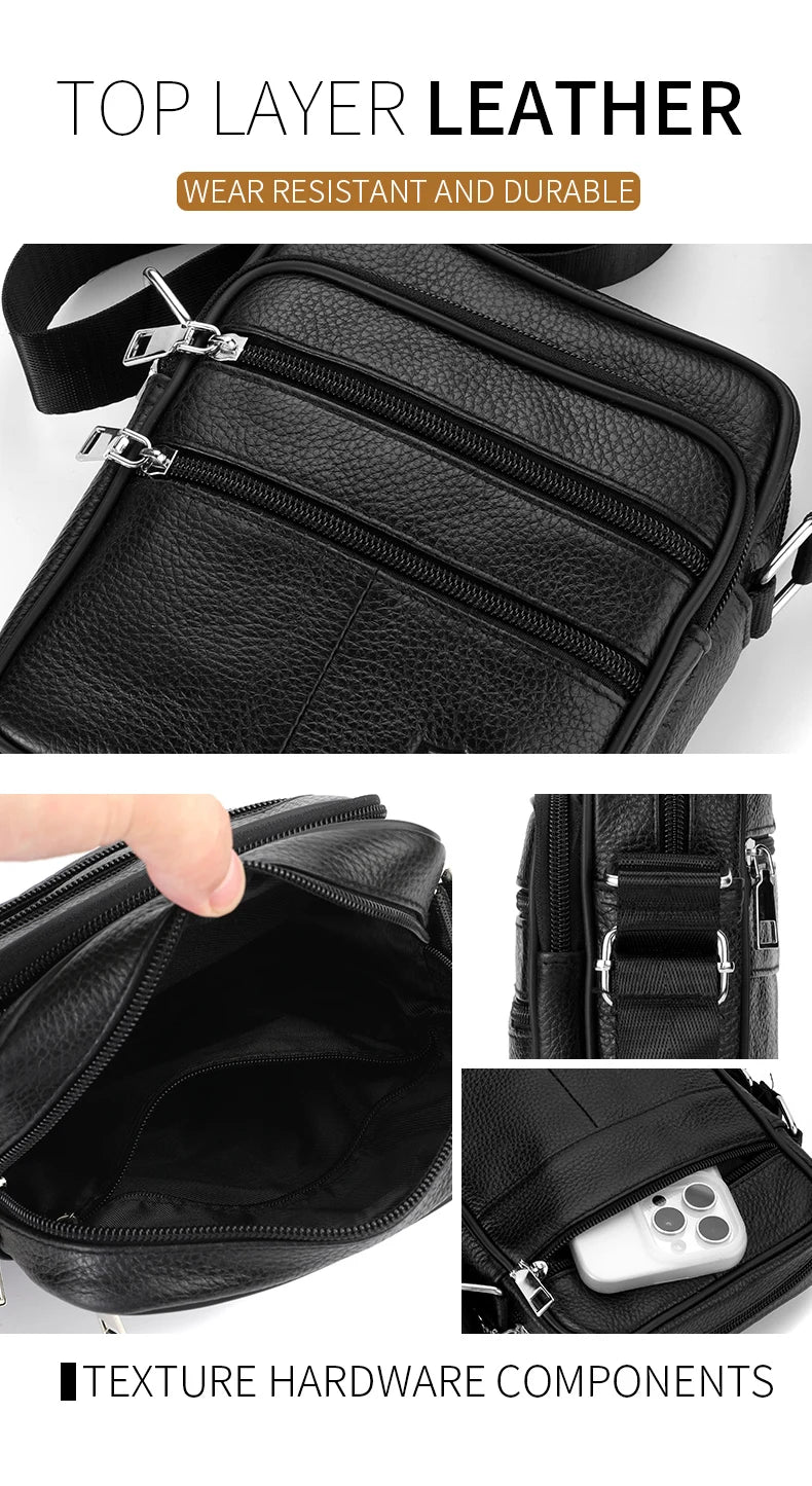 Men's Vintage Leather Messenger Bag