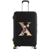 Black premium elastic luggage protective cover with a gold letter X design