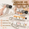 Clear acrylic keycap fidget toys shaped like cats with various colors and designs, shown on a white background.