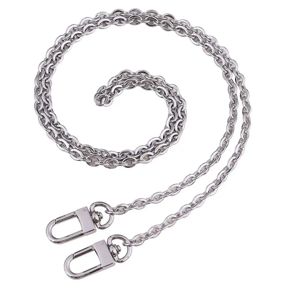 Silver adjustable metal chain strap for a crossbody bag