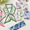 Collection de foulards pour cheveux en soie aux motifs floraux et couleurs variées