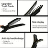 Un ensemble de pinces à cheveux professionnelles noires antidérapantes, montrant différentes vues et des détails comme des de
