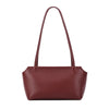 A deep burgundy genuine leather mini shoulder bag with adjustable straps.