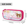 Pink fabric pencil case featuring a sweet bear design for children