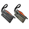 Dunkelgraues RFID-blockierendes Herren-Reisewallet und Kartenhalter mit orangefarbener Futter.
