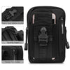 Black tactical pouch featuring a heavy-duty release buckle, quality zipper, and handy pen holder for a phone.