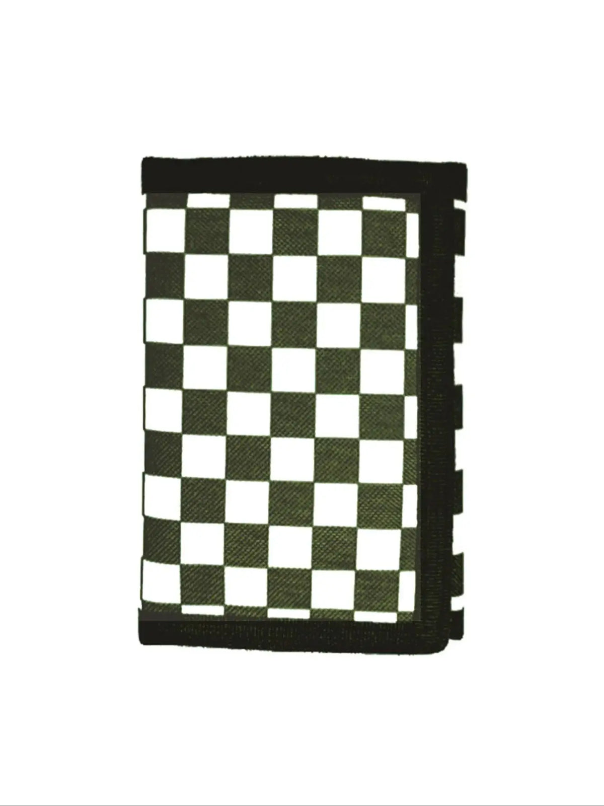 Fold Over Checkered Print Wallet