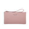 Helle rosa minimalistische PU-Leder-Geldbörse mit strukturiertem Finish und dünner Riemchen