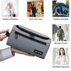 A gray light travel toiletry bag shown next to various travel and activity contexts.