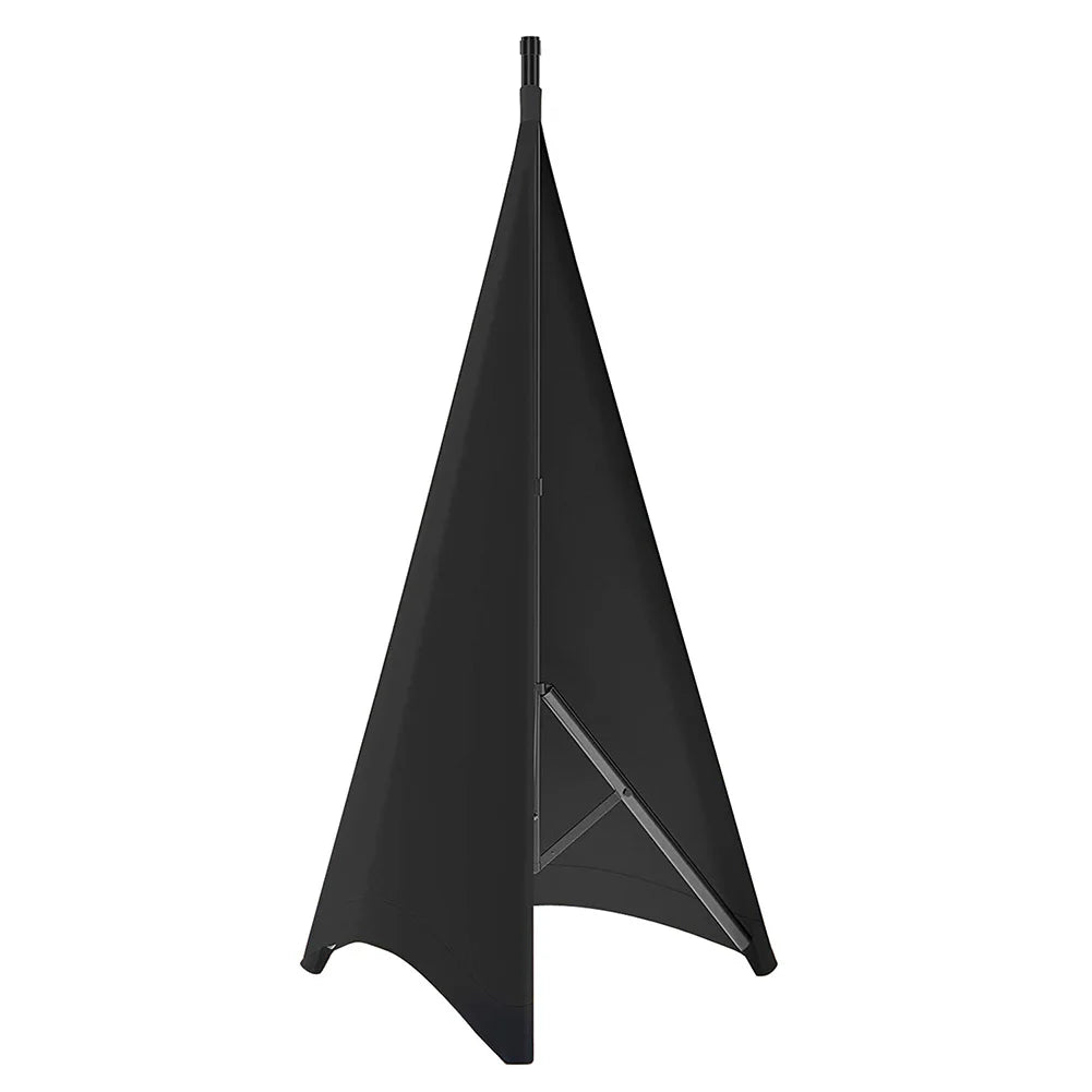 Black flexible cover for a DJ light speaker stand.