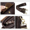 Braune, echte Ledervintage-Krokodilmuster-Schultertasche mit Messing-Hardware und Lederriemen.