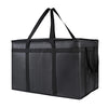 Black extra-large foldable insulated food bag with black handles