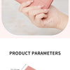 A pink minimalist short wallet made of PU leather is shown being held by a hand next to a smartphone.