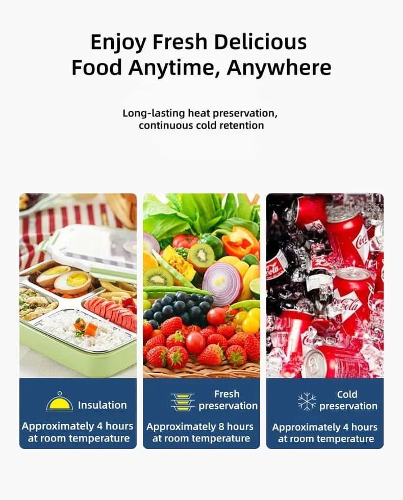 Isoliertem Thermotnisches Lunchpaket, das langanhaltende Wärmespeicherung und Kälteisolierung demonstriert.