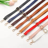 Collection de sangles pour sac à main en cuir ajustable, dans différentes couleurs : noir, bleu marine, marron, rouge et blan