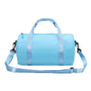 Hellblaue Nylon-Mini-Sporttasche mit Griff und Trageriemen