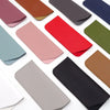 Colección de fundas para gafas de cuero PU en varios colores, incluyendo rosa, rojo, verde, marrón y negro.
