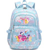Light blue and pink Friends Together themed Oxford cloth school backpack for students