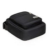 Sac de poitrine extérieur noir à plusieurs couches avec fermeture éclair et sangle.