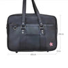 A black women's Japanese style PU shoulder bag with a flap and dual handles.