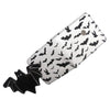 A black bat print PU leather bi-fold wallet with a zipper pocket.