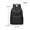 Black durable unisex leisure shoulder backpack shown from the front view.