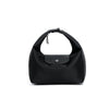 Black waterproof nylon crossbody bag with dual straps shown from the front.