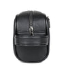 Pochette à fermeture éclair en cuir PU noir pour hommes
