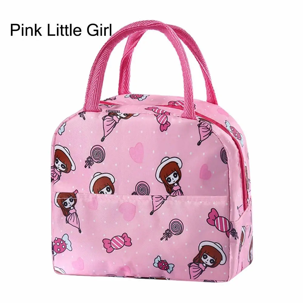 Tote bag en tissu Oxford rose pour enfant avec motifs mignons