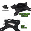 Black lightweight chest bag featuring a large main bag and a front small bag, with various accessories shown.
