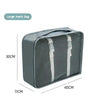 A rectangular gray mesh bag with two straps is shown, illustrating its dimensions.