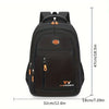 A black men's large capacity waterproof casual backpack with a laptop compartment shown from the back.