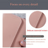 Close-up of a pink PU material card wallet showing a delicate texture and cartoon pattern detail.