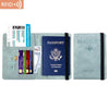A set of passport holders and boarding passes made of PU leather with RFID blocking features.