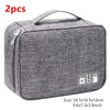 Gray portable digital organizer storage pouch with zipper and power button icons