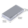 A silver metal cigarette holder with dimensions 18mm by 60mm.