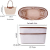 A set of beige and white organizer inserts for a tote bag, including a laptop sleeve.