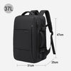 Black men's business travel backpack shown from the side with dimensions 47cm high and 31cm wide.