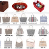 A collection of felt purse organizer inserts and bags for various sizes including Speedy 25, Neverfull, and large options.